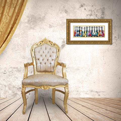 Variation for Violins Gold Ornate Wood Framed Art Print with Double Matting by Cornee, Patrick