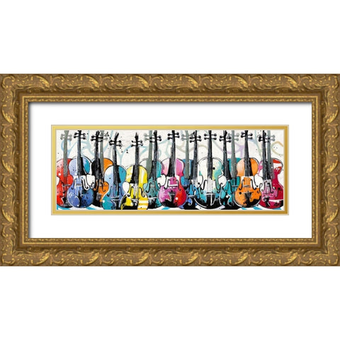 Variation for Violins Gold Ornate Wood Framed Art Print with Double Matting by Cornee, Patrick