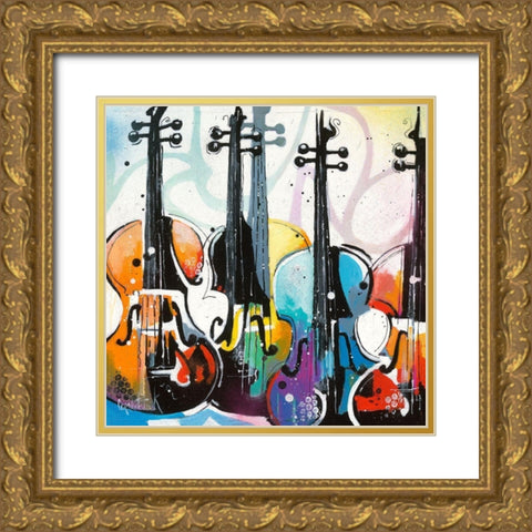 Variation for Violin I Gold Ornate Wood Framed Art Print with Double Matting by Cornee, Patrick