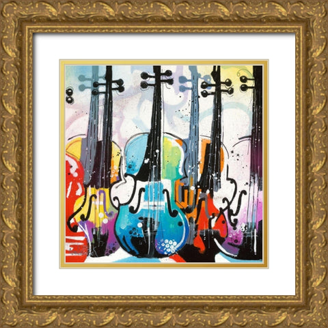 Variation for Violin II Gold Ornate Wood Framed Art Print with Double Matting by Cornee, Patrick