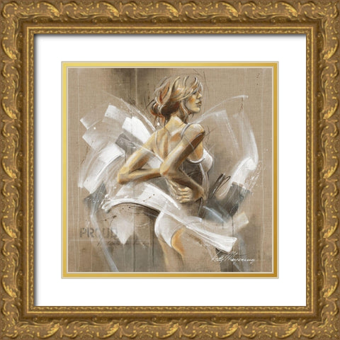 White Dress I Gold Ornate Wood Framed Art Print with Double Matting by Meijering, Kitty