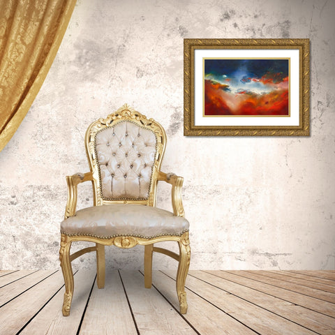 Dazzling Gold Ornate Wood Framed Art Print with Double Matting by ARVEE
