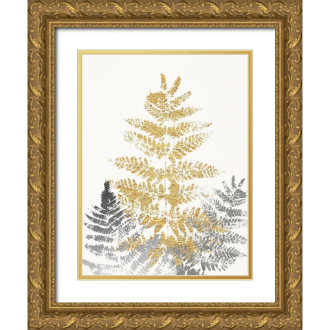 Blattgold II Gold Ornate Wood Framed Art Print with Double Matting by SARA Design