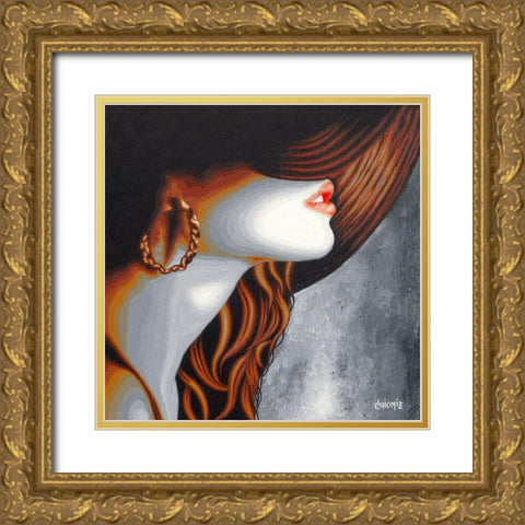 Mysterieuse Boucle Gold Ornate Wood Framed Art Print with Double Matting by Guionie, Jean