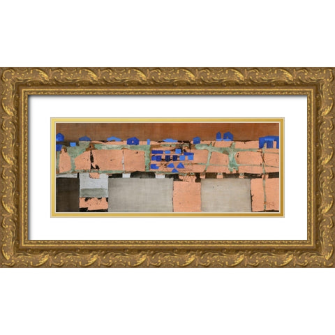 Blue Settlement Gold Ornate Wood Framed Art Print with Double Matting by Richter-Armgart, Rose