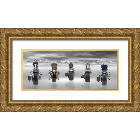 BackFive Gold Ornate Wood Framed Art Print with Double Matting by Hillert, Peter