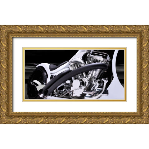 V Block Two Gold Ornate Wood Framed Art Print with Double Matting by Hillert, Peter