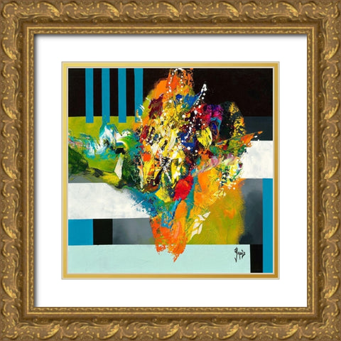 Beaute du jour Gold Ornate Wood Framed Art Print with Double Matting by Jadis