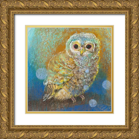 Junger Waldkauz Gold Ornate Wood Framed Art Print with Double Matting by Botman, Loes