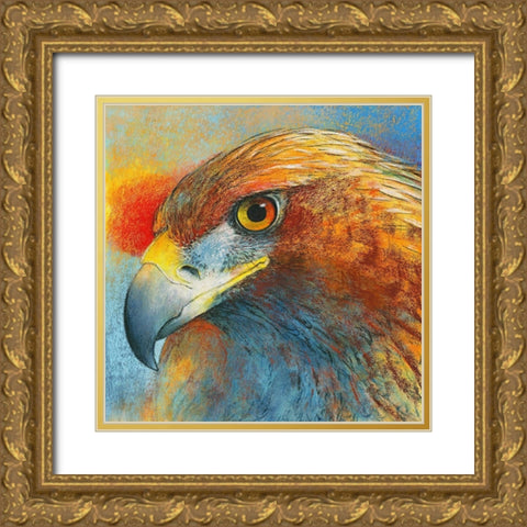 Bussard Gold Ornate Wood Framed Art Print with Double Matting by Botman, Loes