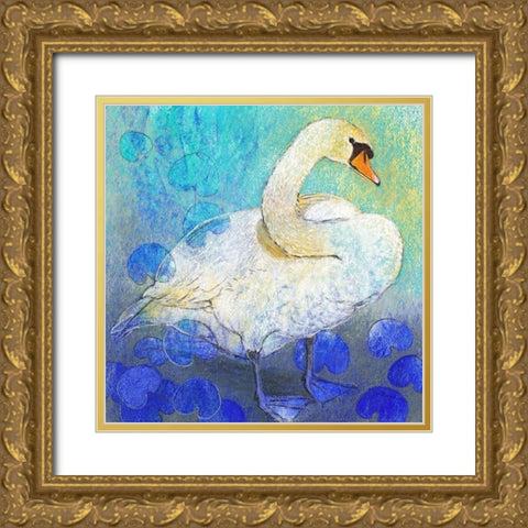 Schwan Gold Ornate Wood Framed Art Print with Double Matting by Botman, Loes