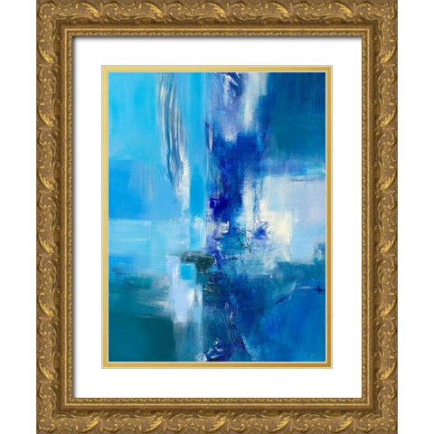 La vie en bleu II  Gold Ornate Wood Framed Art Print with Double Matting by Ball, Veronique