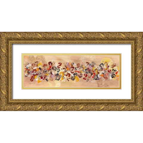 Zahlenfluss Gold Ornate Wood Framed Art Print with Double Matting by Wendling, Heinz