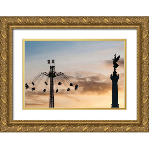 Manege et monument des Girondins Gold Ornate Wood Framed Art Print with Double Matting by Bertrande, Arnaud