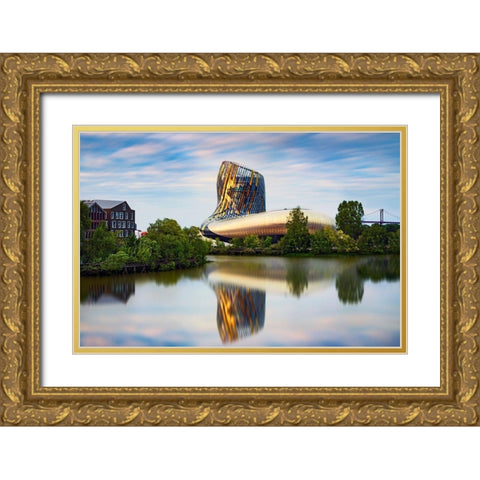 La cite du Vin Gold Ornate Wood Framed Art Print with Double Matting by Bertrande, Arnaud