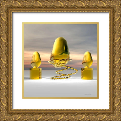 Golden Stone Gold Ornate Wood Framed Art Print with Double Matting by Hillert, Peter