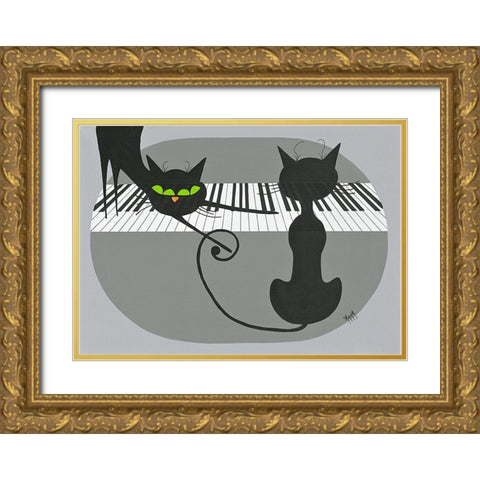 Chahutage Gold Ornate Wood Framed Art Print with Double Matting by ANNA