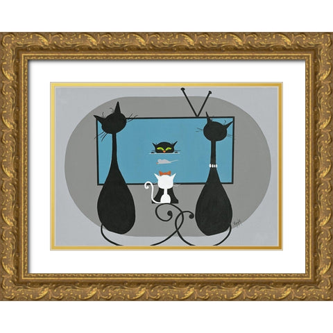 Tele-Achat Gold Ornate Wood Framed Art Print with Double Matting by ANNA