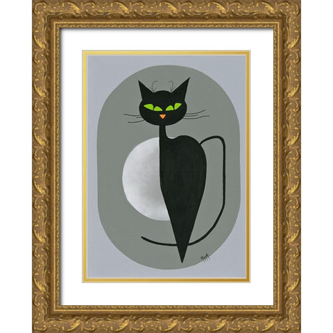 Lady Gold Ornate Wood Framed Art Print with Double Matting by ANNA
