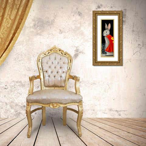 Super Lapin IV Gold Ornate Wood Framed Art Print with Double Matting by Ann R