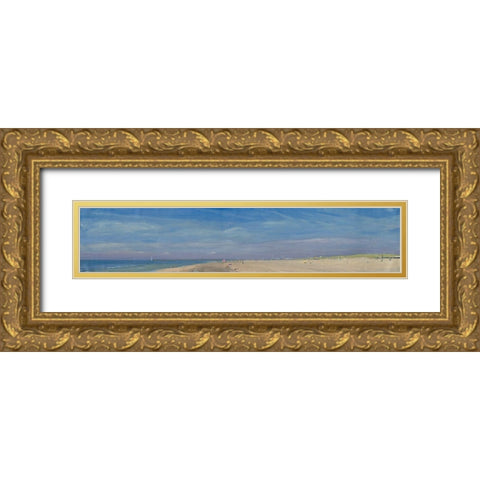 Panoramic View of South Beach and Scheve Gold Ornate Wood Framed Art Print with Double Matting by Valentini, Alberto