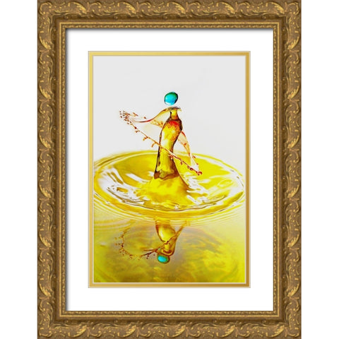 Yellow Dancer Gold Ornate Wood Framed Art Print with Double Matting by Sanchez, Manuel