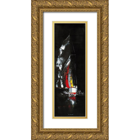 Nocturne Gold Ornate Wood Framed Art Print with Double Matting by de Courcy, Gerard