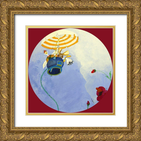 Tout la-haut la-haut Gold Ornate Wood Framed Art Print with Double Matting by Naudin, Genevieve