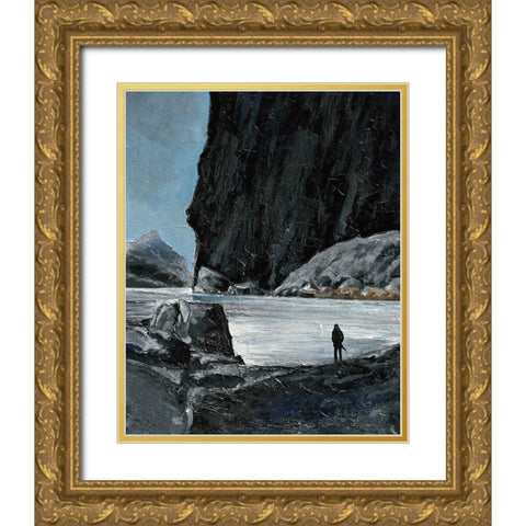 Solitude Gold Ornate Wood Framed Art Print with Double Matting by Marchi