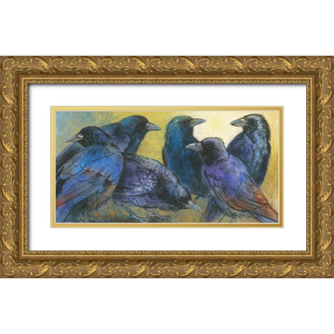 Amseln Gold Ornate Wood Framed Art Print with Double Matting by Botman, Loes