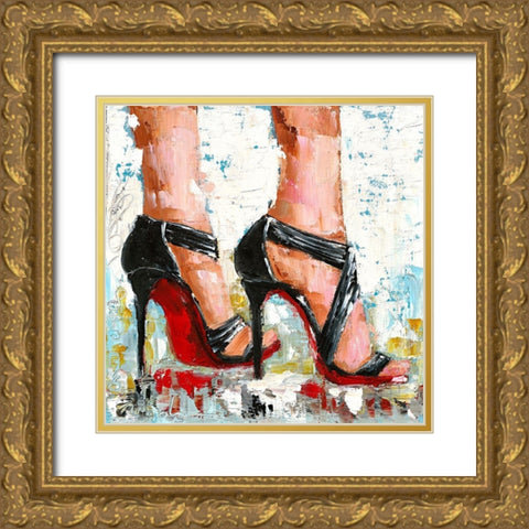 Sous mes pieds Gold Ornate Wood Framed Art Print with Double Matting by Catherine M.