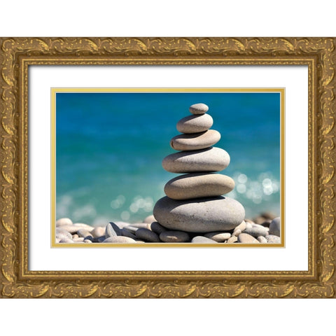 Sorted Stones Part II Gold Ornate Wood Framed Art Print with Double Matting by Steger, Uwe