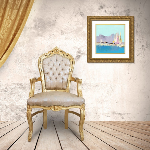 Embarcations legeres Gold Ornate Wood Framed Art Print with Double Matting by Parise, Chantal