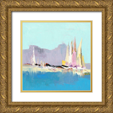 Embarcations legeres Gold Ornate Wood Framed Art Print with Double Matting by Parise, Chantal