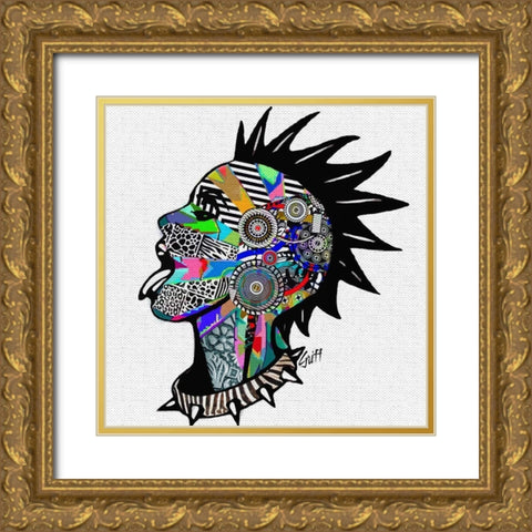 Punky Gold Ornate Wood Framed Art Print with Double Matting by GRIFF