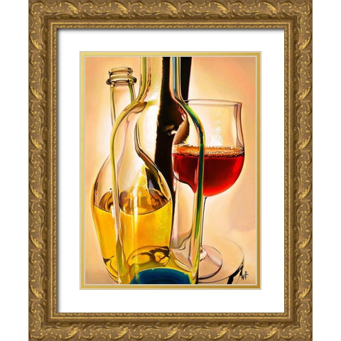 Effet doptique Gold Ornate Wood Framed Art Print with Double Matting by Heneuy, William