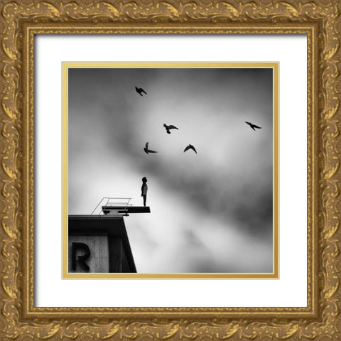 Dystopia Gold Ornate Wood Framed Art Print with Double Matting by Stein, Oliver