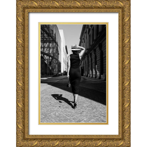 Berlin Catwalk Gold Ornate Wood Framed Art Print with Double Matting by Stein, Oliver