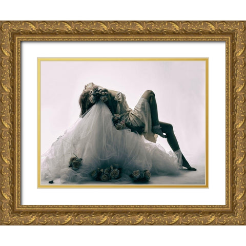 Inked Rose Gold Ornate Wood Framed Art Print with Double Matting by Milillo, Marco