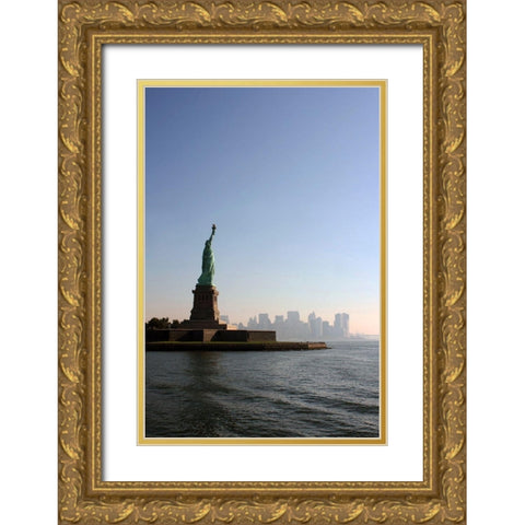 Liberty leading the City Gold Ornate Wood Framed Art Print with Double Matting by Terrible, Aurelien