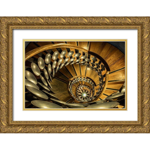 Majic Staircase Gold Ornate Wood Framed Art Print with Double Matting by Ronin