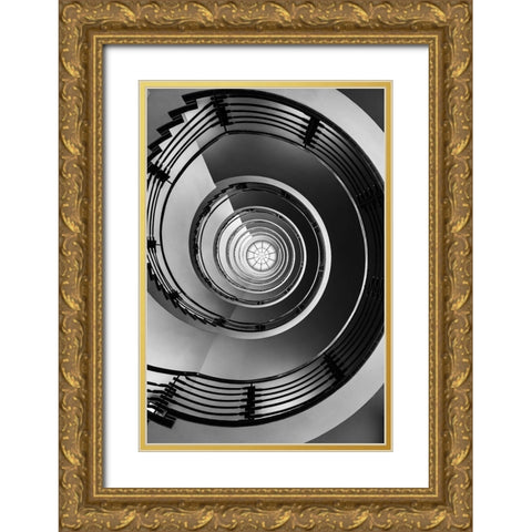 Hypnotic Gold Ornate Wood Framed Art Print with Double Matting by Ronin