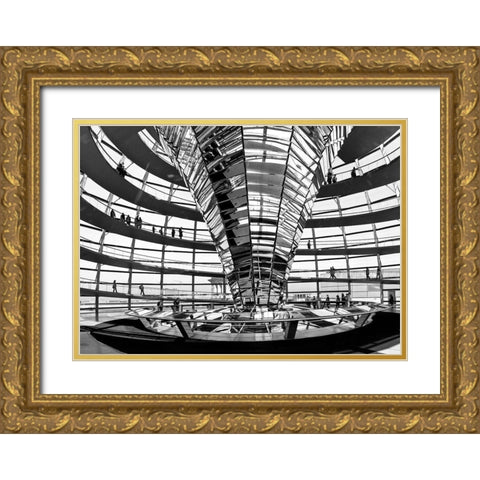 Bundestag Gold Ornate Wood Framed Art Print with Double Matting by Ronin