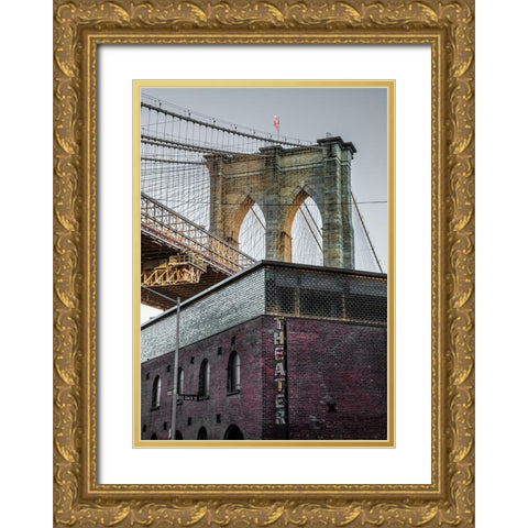 Brooklyn Theater Gold Ornate Wood Framed Art Print with Double Matting by Ronin