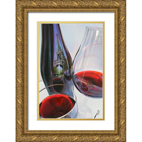 Reflets de France 2019 Gold Ornate Wood Framed Art Print with Double Matting by Heneuy, William