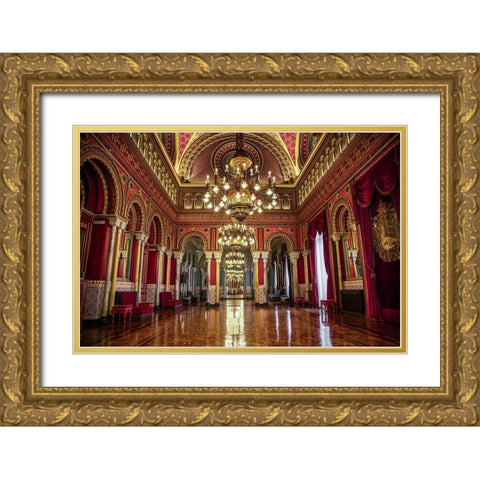 City Hall Gold Ornate Wood Framed Art Print with Double Matting by Ronin