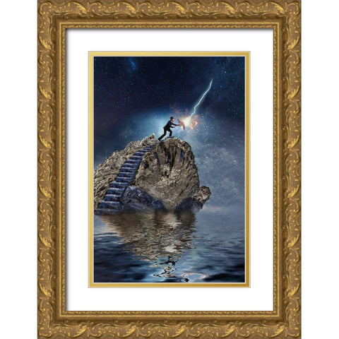The Gemstonewalker Gold Ornate Wood Framed Art Print with Double Matting by Hillert, Peter