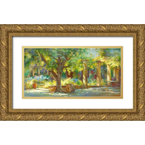 Jardin - Le Prieure Gold Ornate Wood Framed Art Print with Double Matting by Messely, Johan