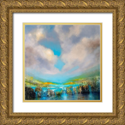 Am Wasserfall Gold Ornate Wood Framed Art Print with Double Matting by Schmucker, Annette