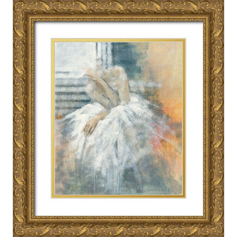 Light Gold Ornate Wood Framed Art Print with Double Matting by Declercq, Huguette